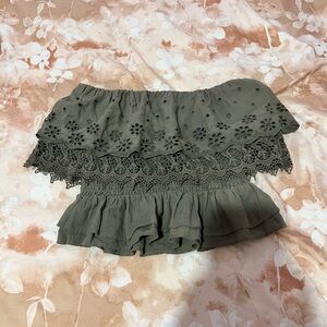 American Eagle Outfitters Olive Green Top